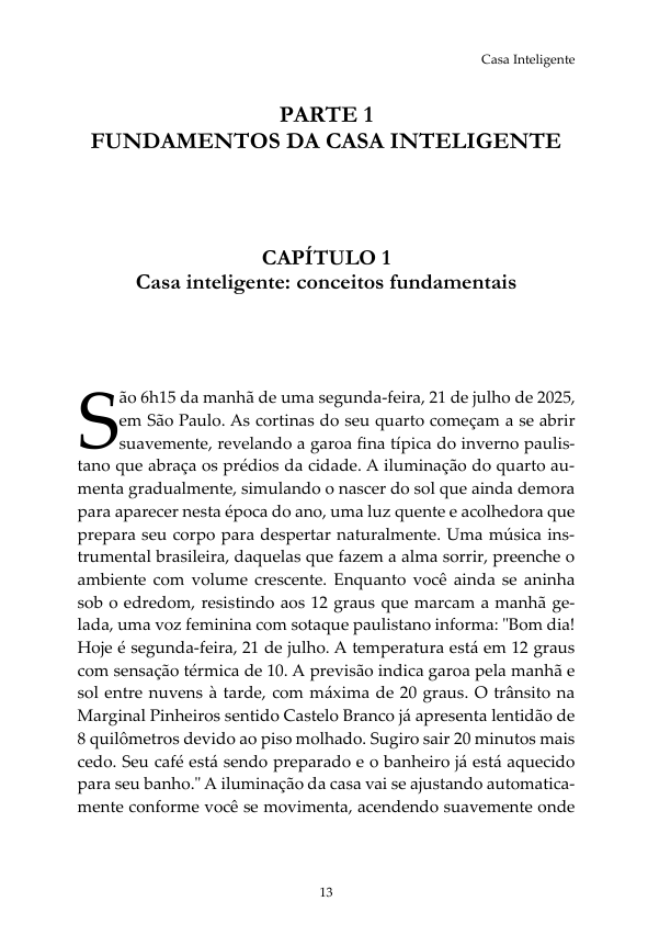 Página de miolo do livro Casa Inteligente com abertura de capítulo