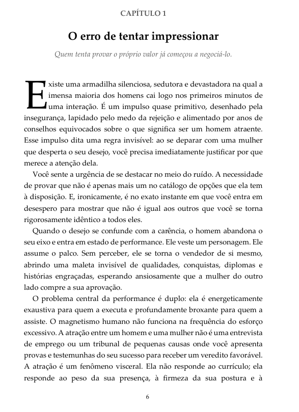 Página de miolo com abertura de capítulo e texto narrativo