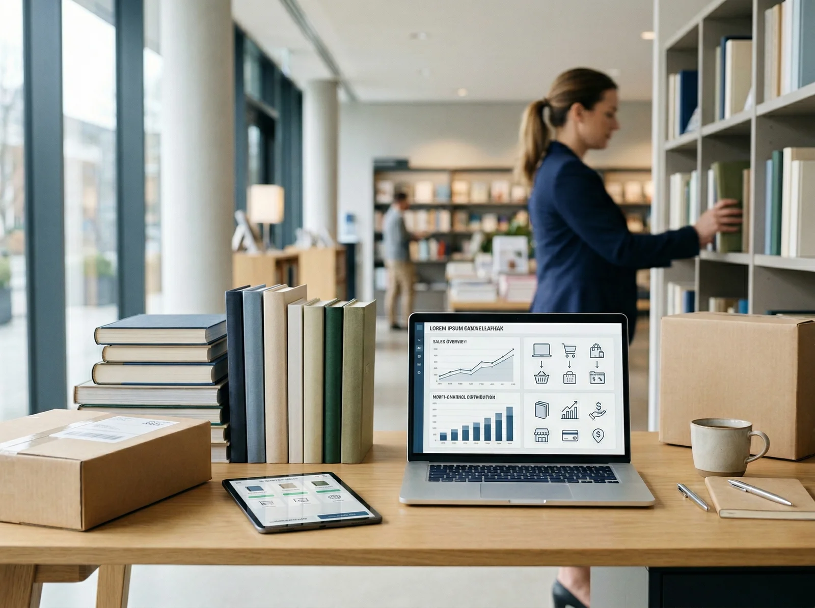 Distribuição e vendas de livros em ambiente comercial e editorial